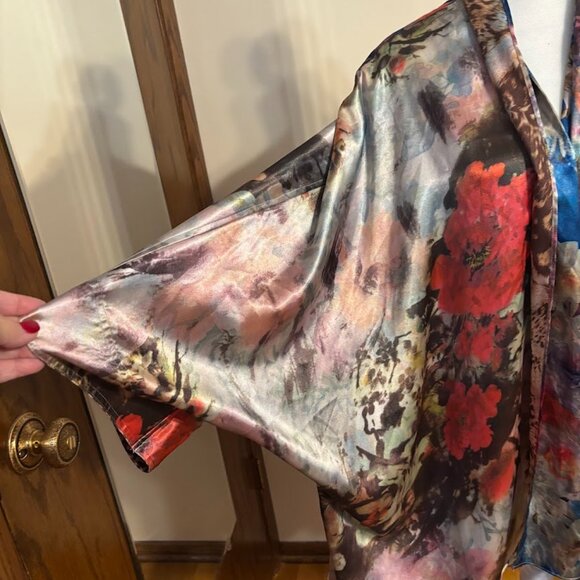 NWT JOHN MARK Multicolor REVERSIBLE Kimono - Size 3x (Polyester/Spandex) - Picture 6 of 12